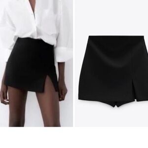 NWT Zara Black Slit Skort